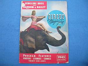 Ringling Bros Barnum Bailey Circus Program 1945  