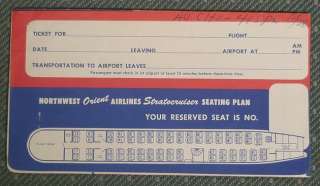 1957 Northwest Airlines Stratocrusier Gate Pass Ticket  