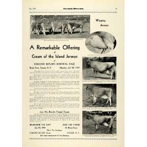 1931 Ad Edmond Butler Island Jersey Cattle Sale Farming Agriculture 