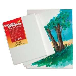  Brush Strokes Prestretched Canvas   8 x 10 Inches   Pack 