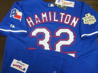 Texas Rangers #32 Josh Hamilton Alt Blue W/S & Team Patch Jersey 