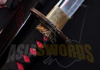   1095 Clay Tempered Copper Tiger Japan Samurai Katana Sword #217  