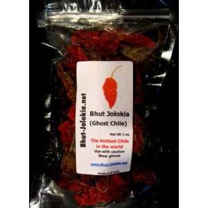 Bhut Jolokia (Ghost Chile) oven dried pods 2 oz  Grocery 
