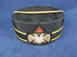 32nd Degree Mason Masonic Scottish Rite Black Cap  