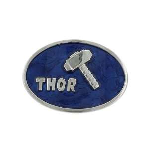   : Silver Tone Blue Oval Thor and Hammer Belt Buckle: Everything Else