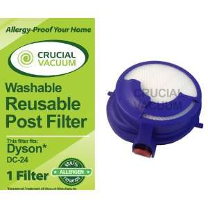 Post HEPA Filter fits Dyson DC24 Vacuum Cleaner; Washable & Reusable 