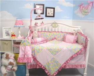   Chenille Baby Crib Nursery Bedding 13 pcs Set With Diaper Bag  