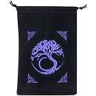 Black Velveteen Tree of Life Tarot, Crystal or Rune Bag items in Cats 