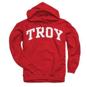  Troy State Trojans Cardinal Arch Hooded Sweatshirt: Sports 