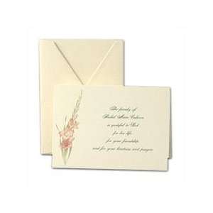 Ecruwhite Personalized Sympathy Note with Watercolor Gladiolus Design
