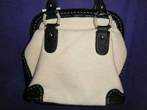 Elliott Lucca black and cream braided handles purse  
