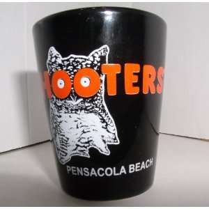  HOOTERS PENSACOLA BEACH FLORIDA BLACK 1 OZ SHOT GLASS 