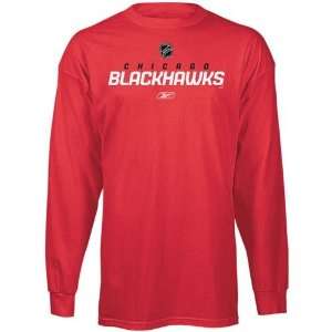  Reebok Chicago Blackhawks Red Power Play Long Sleeve T 