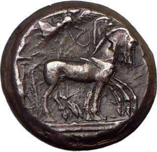   under HIERON I 478BC Rare Ancient Silver Greek Coin Chariot  