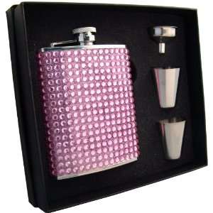    Visol Kylie 6oz Pink Bling Flask Gift Set: Kitchen & Dining
