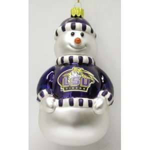    LSU Tigers NCAA Blown Glass Snowman Ornament: Sports & Outdoors