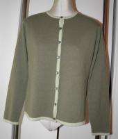 THALIAN Cashmere Sweater Twinset 2 Piece Greens Sz M S Cardigan 