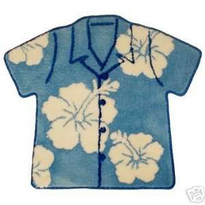  Blue Aloha Shirt Hibiscus Flower Rug Hawaiian New 50549 