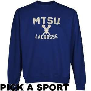   Blue Raiders Legacy Crew Neck Fleece Sweatshirt   Royal Blue: Sports