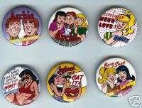 ARCHIE pins BETTY Veronica JUGHEAD etc DATED 1987  