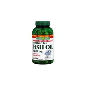Natures Bounty Omega 3 & Omega 6 Fish Oil 1000 mg, 250 Softgels (Pack 
