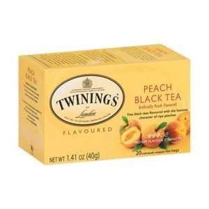   Peach Black Tea, Tea Bags, 20 Count Box (20 Tea Bags): Everything Else