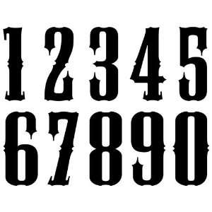  BLACK Racing Digit Stickers BMX Race Car Numbers Plate 
