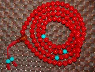 RED CORAL MALA 108 BEADS FOR MEDITATION  