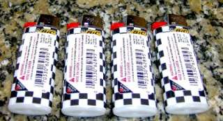 LOT OF 4 BIC MINI RACETRACK CHECKERED FLAG LIGHTERS FREE SHIP THESE 