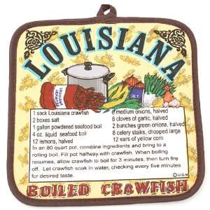   Louisiana Souvenir Boiled Crawfish Recipe Pot Holder 