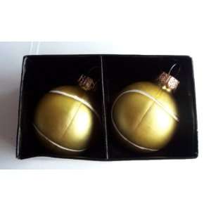  Glass Tennis Balls Christmas Tree Ornaments Set of 2: Home 