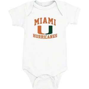  Miami Hurricanes White Aptitude Baby Creeper: Sports 