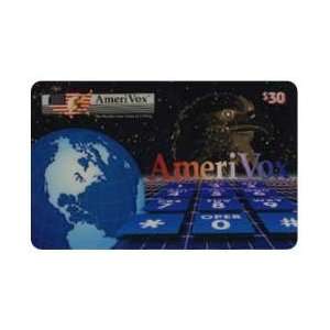   Phone Card: $30. Definitive   Eagle Constellation, Globe, Dialing Pad
