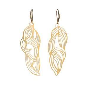 Melissa Borrell Design Leaves Pop Out Earrings   Gold 