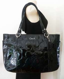 NWT COACH LARGE GALLERY EMBOSSED PATENT TOTE PURSE 17729  