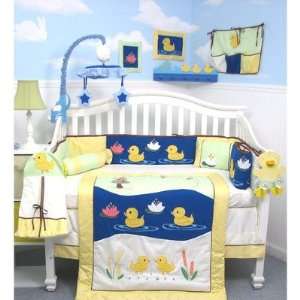 13 Piece Quack Quack Ducks Baby Crib Nursery Bedding Set:  