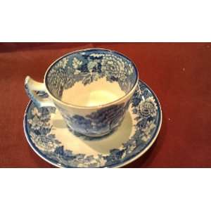    Enoch Woods English Scenery Blue Tea Cup/Saucer 