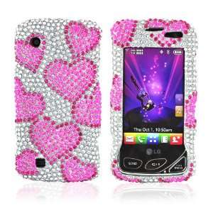  FOR LG CHOCOLATE TOUCH VX8575 BLING CASE PINK HEARTS 