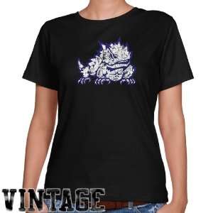  TCU Horned Frogs T Shirts : TCU Horned Frogs Ladies Black 