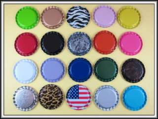 100 NEW FLAT COLORED BOTTLE CAPS YOUR CHOICE OF COLORS  