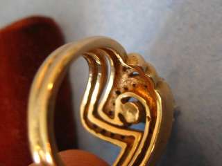 14k Gold Diamond Engagement Ring 1/3 Karat Total Wt. Wedding double 