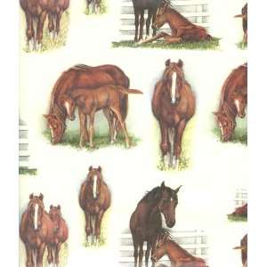  Chestnut Mare & Foal Gift Wrap Paper