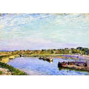 Oil Painting The Port of Saint Mammes, Morning Alfred Sisley Hand Pa 