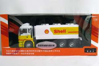 New 132 Man Shell Tank Truck Diecast Model Car With Box White&Yellow 