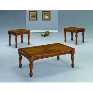 Stanton Oak 3Pc Ocassional Table Set By Crown Mark Furniture  