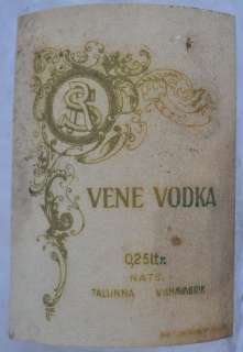 1930s Estonia RUSSIAN VODKA RARE 1/4 Liter Bottle with Original 