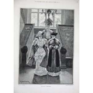   1882 Woodville Fine Art Ladies Fur Coats Staircase Man: Home & Kitchen