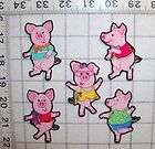 Dancing PIG PIGS Iron On Fabric Applique No Sew CUTE