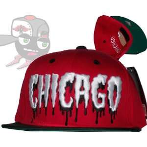   : Chicago Red/Black Horror Script Snapback Hat Cap: Everything Else