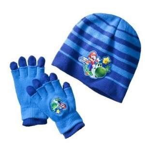  Super Mario Galaxy Boys Knit Hat Set Size 4 16: Toys 